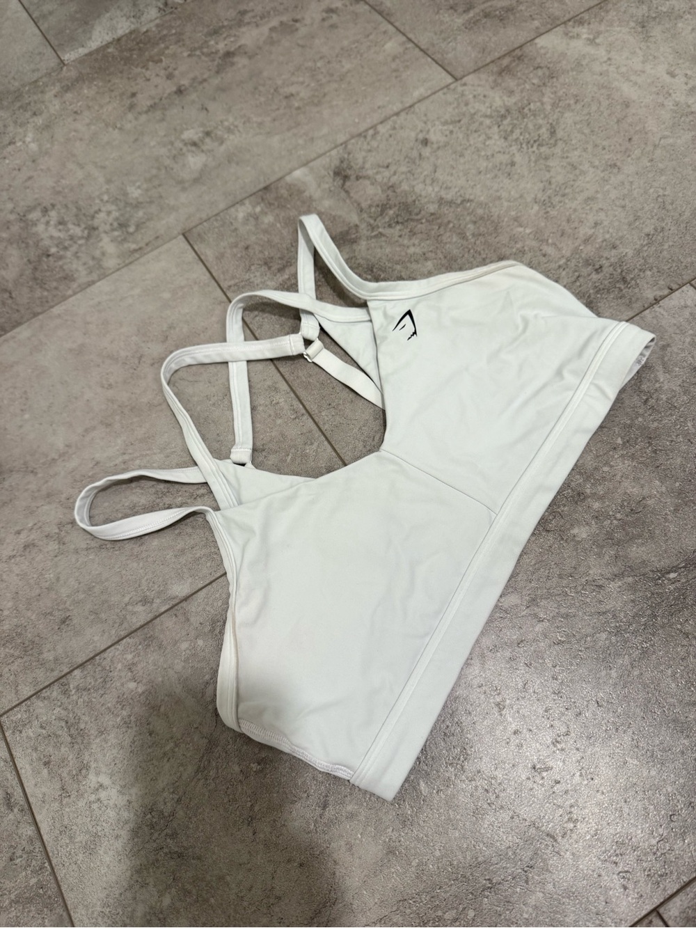 Gymshark White Strappy Racerback Sports Bra